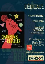 Affiche de l'évènement Dédicace Chansons rebelles